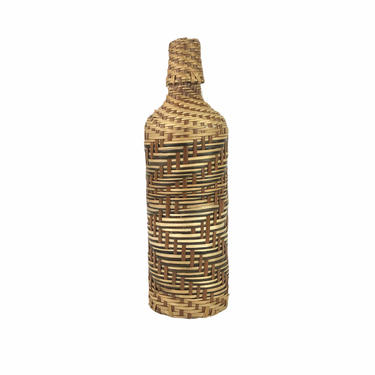 Vintage Woven Rattan Decanter Bottle 