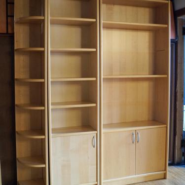 Danish Mid Century Bookcase w 3 Doors and Corner Shelves