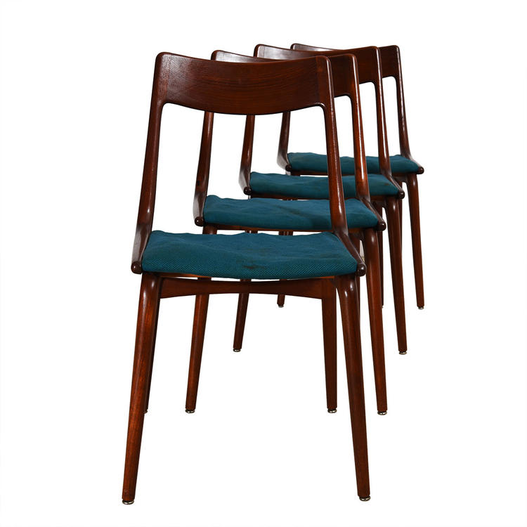 Set of 6 Danish Modern Erik Christensen Teak Boomerang Dining Chairs