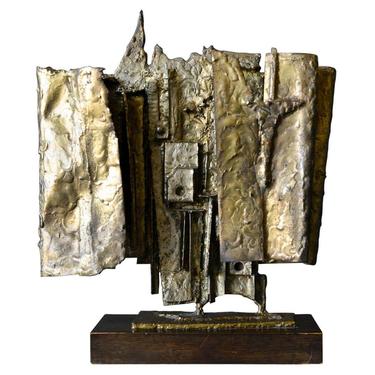 Brutalist Cast Bronze Sculpture, 1964