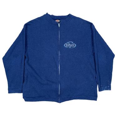 (L) Harley Davidson Twin Cities Blue Zipup Sweater 050421 LM
