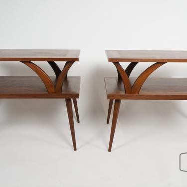 Pair of Sculptural Tiered End Tables