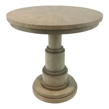 Thomasville Transitional Orita Primavera Wood Round Lamp/Side Table