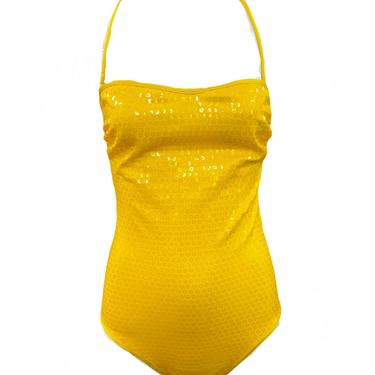 La Perla Early 2000s Yellow Sequin Swimsuit