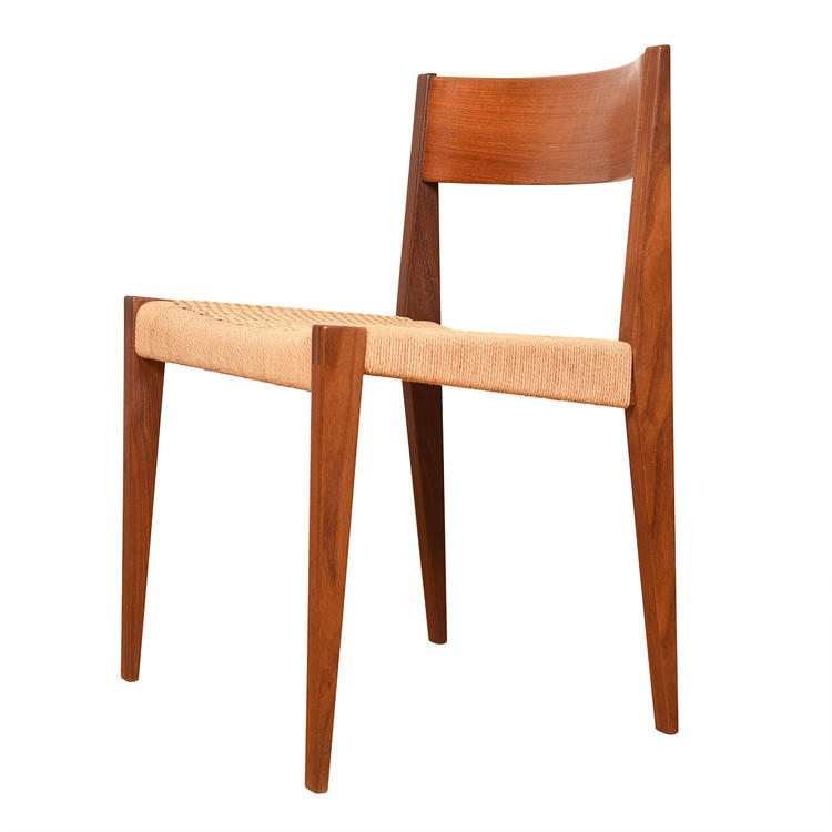 Danish Modern Cord &#038; Teak Single Accent Chair