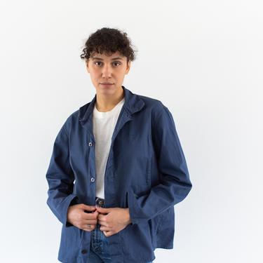 Vintage Slate Blue Long Sleeve Shirt Jacket | Unisex Simple Cotton Workwear | M | IT250 