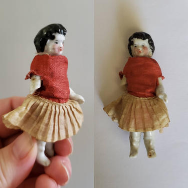 Antique Miniature Frozen Charlotte Doll - Antique Dolls - Miniature Collectible Dolls 2.75&quot; Tall 