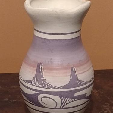 Signed Adakai Navajo Native American Pottery Vase Ceramic Vessel 6&amp;quot; 