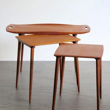 Arne Jacobsen/Jens Quistgaard -  Set of Three (3) Danish Teak Nesting Tables