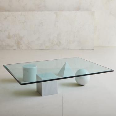 Metafora Coffee Table in Carrara Marble by Massimo + Lella Vignelli, Italy 1970s