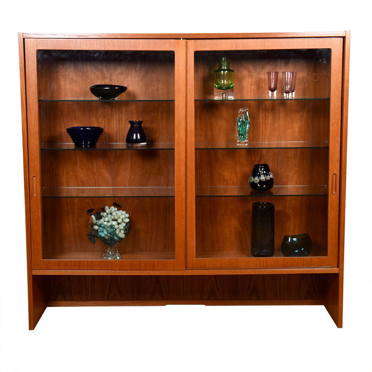 Stackable &#8211; or stand alone &#8211; Danish Teak Display Bookcase w: Adjustable Glass Shelves