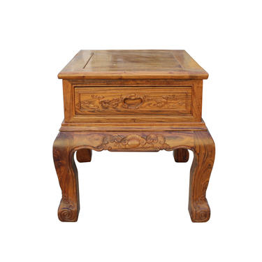 Chinese Oriental Huali Rosewood Flower Motif Tea Table Stand cs4579E 