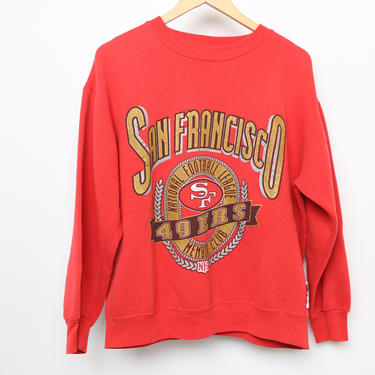vintage red San Francisco 49ERS 1990s steve young era nfl FOOTBALL sweatshirt -- size medium 