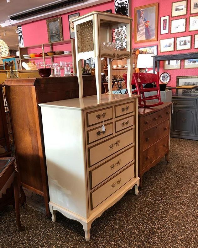                  French Provincial Chest of Drawers and Nightstand