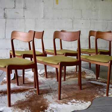 DANISH Mid Century MODERN Teak DINING Chairs Set/6 