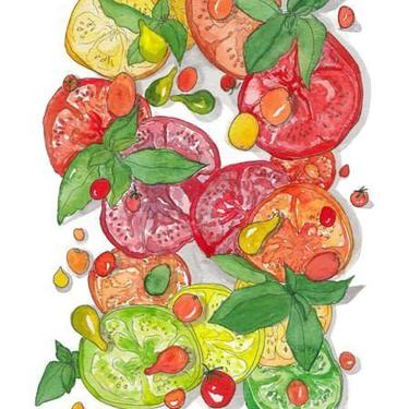 Heirloom Tomatoes &amp; Basil Art Print