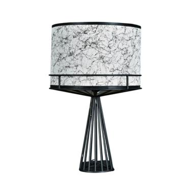 Black Metal Wire Tony Paul Table Lamp with Drum Shade 