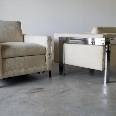 Mid-Century Modern Shawnee-Penn Flat Bar Chrome Lounge Chairs - a Pair 