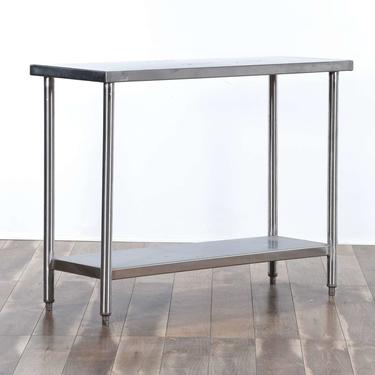 Industrial Metal Console Table W Storage 
