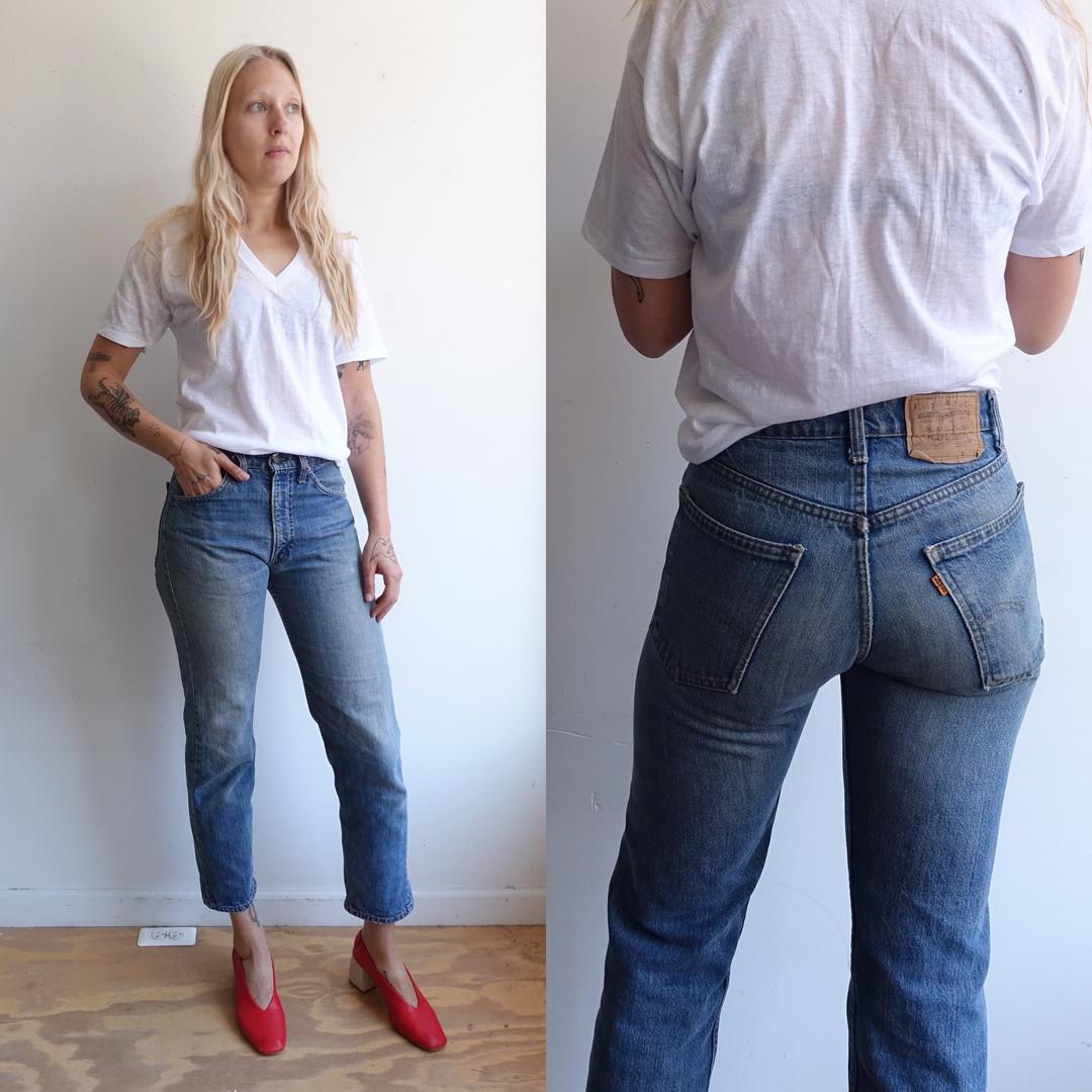 Vintage Levi 205 Denim/High Waisted Straight Leg Cropped Levis Jeans/ |  Bottle of Bread | Baltimore, MD