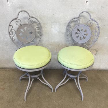 Vintage Pair of French Iron Chairs