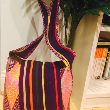 Beautiful and creatively designed Traditional Aso Oke &amp; Ankara Print Tote bag 