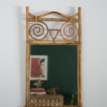 SHIPPING NOT FREE!!!! Vintage Bamboo Owl Shape Small Size Mirror 