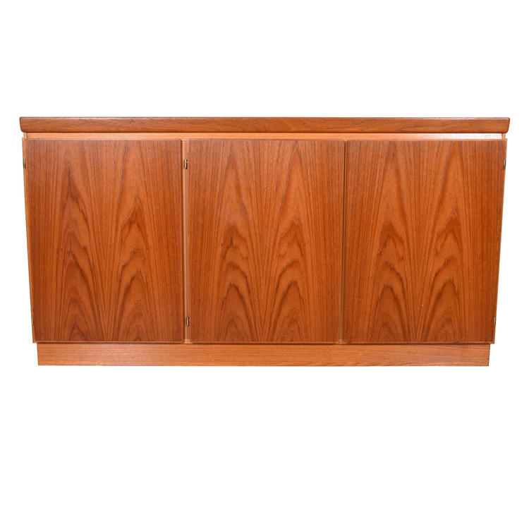 32.5&#8243; Tall Danish Teak Sideboard \/ Storage Cabinet with 3 Doors