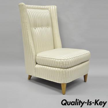 Vtg Mid Century Modern Upholstered Slipper Lounge Chair Ed Wormley Paul McCobb