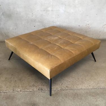 Oversized Leather Square Ottoman