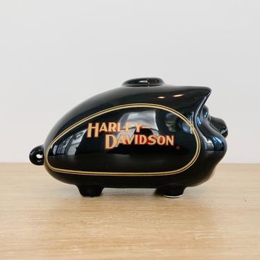 Vintage Harley Davidson mini HOG Bank Ceramic Piggy Bank Gas Tank Motorcycle Tank Bank 