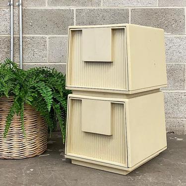 Vintage Filing Cabinets Retro 1960s Mid Century Modern + Staco Tuf-File + Set of 2 + Hard Plastic + Mod Style + Home Office + Paper Storage 