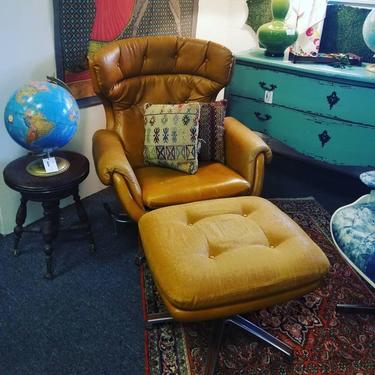 Mid Century Modern chair with ottoman. $600
