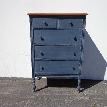 Dresser Tall Boy Highboy Wood Chest Drawers Antique Shabby Chic Country Bedroom Storage Set Table Painted Chalk Paint CUSTOM PAINT AVAIL 