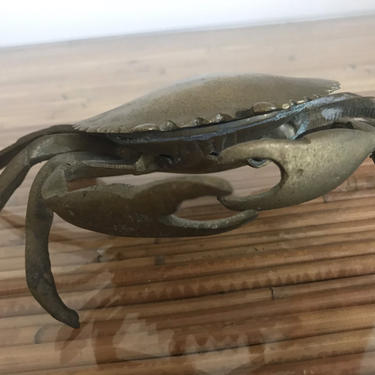 Vintage brass crab ashtray 