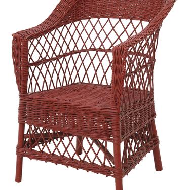 Vintage Red Wicker Chair