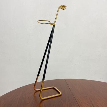Sculptural Umbrella Holder Polished Brass Italy 1950s Modernist Style Ico Parisi 