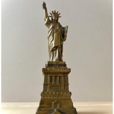 vintage statue of liberty bronze souvenir statuette NYC monument of freedom 