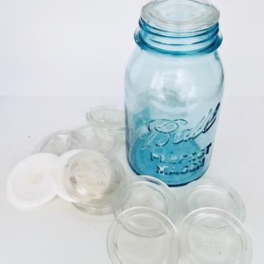 Glass Mason Jar Cap | Mason Jar Lid | Milkglass Lid | Atlas Jar Lid | Canning Jar Insert | Canning Jar Ring 