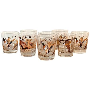 1960s Pheasant Bar Glass Tumblers, Set of 8 by 2bModern
