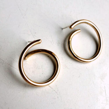 Heavy 14k Gold Fill Spiral Hoop Earrings 