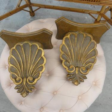 Pair of Clam Shell Wall Shelves