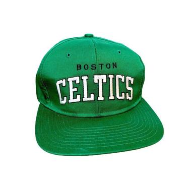 Vintage 90s Boston Celtics Starter Snapback Hat Spellout 
