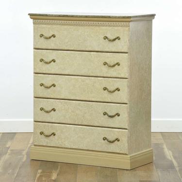 Good Companies Neoclassical Marble-Look Tall Dresser