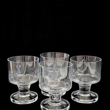 Vintage Mid Century Modern Finnish Art Glass IITALA of Finland Tapio Wirkkala KARELIA Liquor Glasses 4 3/8&amp;quot; Tall Stackable Modernist Design 