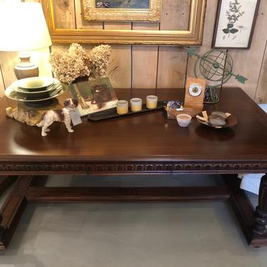 Renaissance Revival Carved Walnut Library Table or Desk, LOCAL Aldie VA Pick Up Only.  SHIPPING Extra 