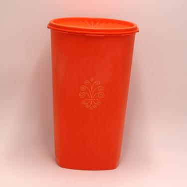vintage orange tupperware cookie container 