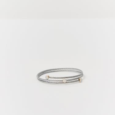 CHARRIOL Diamond Spiral Cuff Bracelet