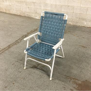 LOCAL PICKUP ONLY ----------------- Vintage Blue Woven Rope Patio Chair 