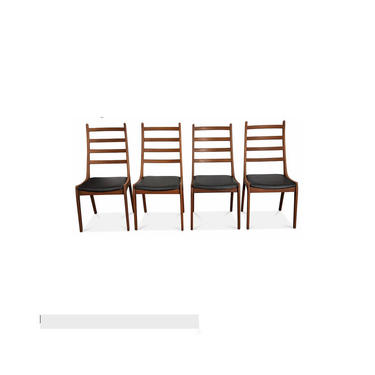 Vintage Danish Mid Century 4 High Back Chairs - Kai K by LanobaDesign